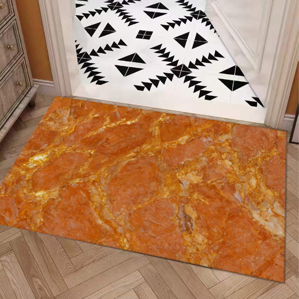 Vitaera Style Carpet : Tangerine With Golden Veining Pattern – UtopiaFashion