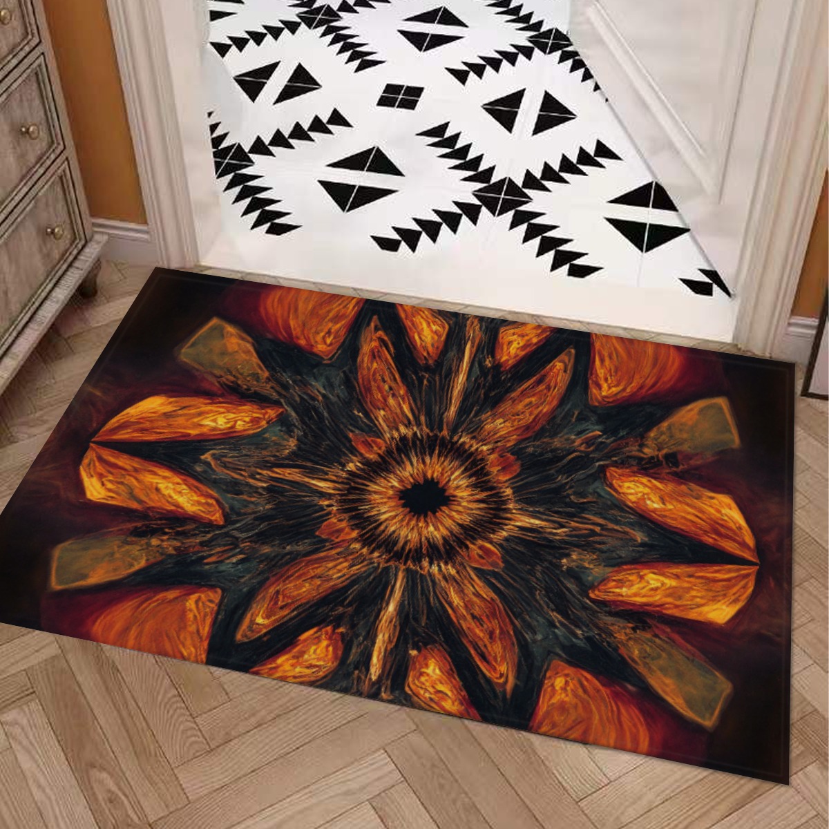 Symmetry Style Carpet : Tribal Contrast Design Pattern – UtopiaFashion