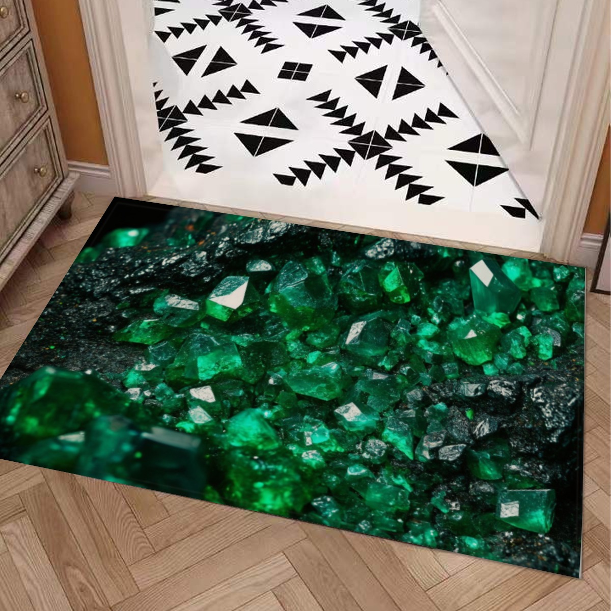 Ore Style Carpet : Bluish Green To Green Emerald Pattern – UtopiaFashion