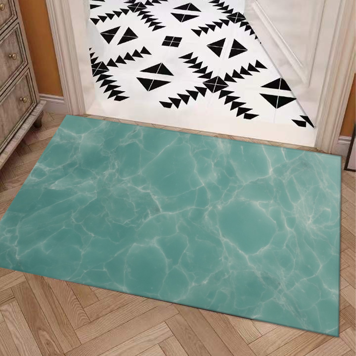 Vitaera Style Carpet : Aqua With Soft White And Silver Veining Pattern – UtopiaFashion