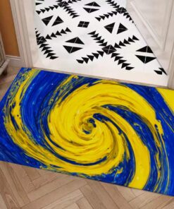 Color Blending Style Carpet : Cobalt And Canary Pattern – UtopiaFashion