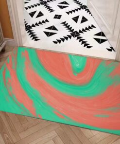 Color Blending Style Carpet : Coral And Mint Pattern – UtopiaFashion