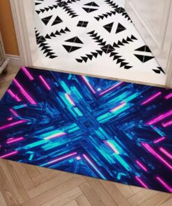 Symmetry Style Carpet : Futuristic Neon Dynamics Pattern – UtopiaFashion