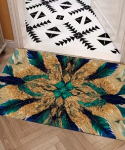 Symmetry Style Carpet : Light And Dark Feathers Pattern – UtopiaFashion