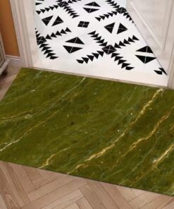 Vitaera Style Carpet : Olive Green With Cream And Soft Gold Veining Pattern – UtopiaFashion