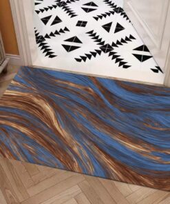 Color Blending Style Carpet : Periwinkle And Copper Pattern – UtopiaFashion