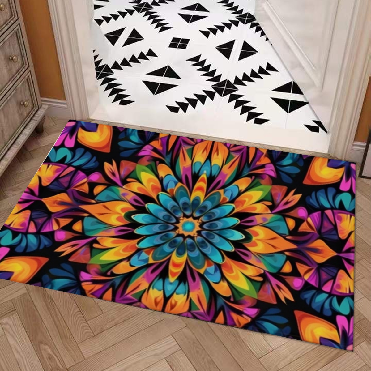 Symmetry Style Carpet : Psychedelic Fractal Kaleidoscope Pattern – UtopiaFashion