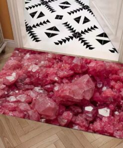 Symmetry Style Carpet : Red And Pink Hues Color Rhodochrosite Pattern – UtopiaFashion