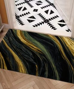 Color Blending Style Carpet : Sage And Gold And Charcoal Pattern – UtopiaFashion