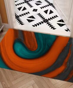 Ore Style Carpet : Teal And Burnt Orange And Slate Pattern – UtopiaFashion