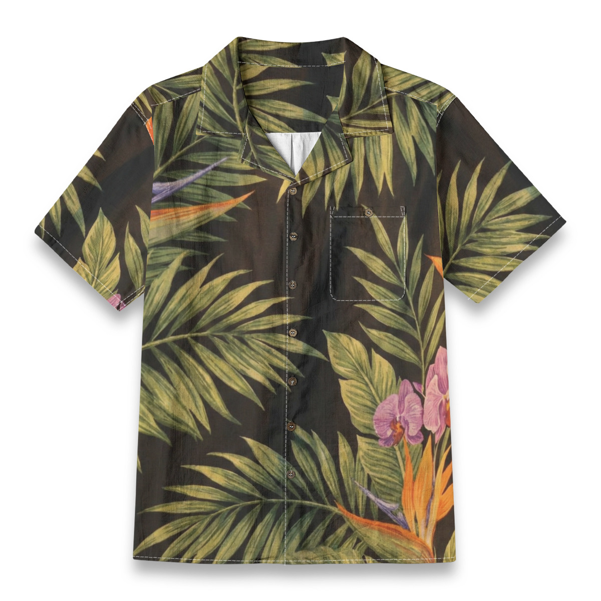 226767-2e90e137-c567-4f72-829a-4c3c67c23830.jpeg Tropical Palm & Orchid Botanical Hawaiian Shirt – Botanical Hawaiian Shirt - Image 1